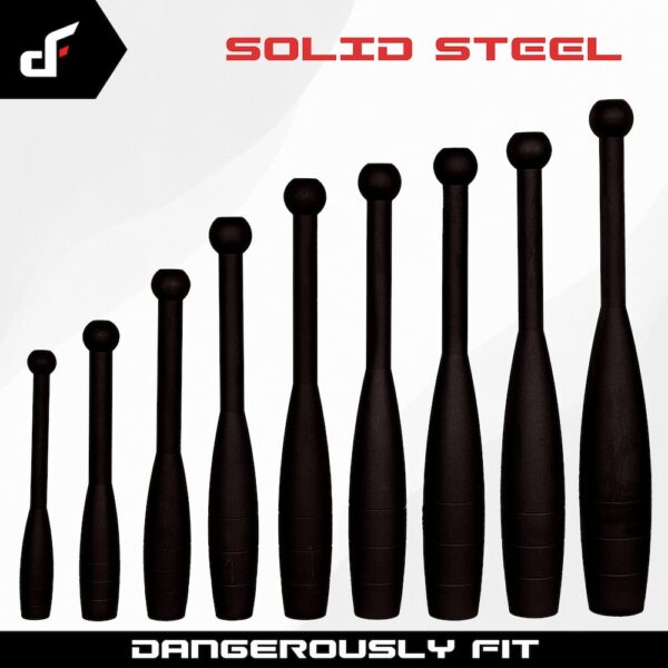 solid steel club bells